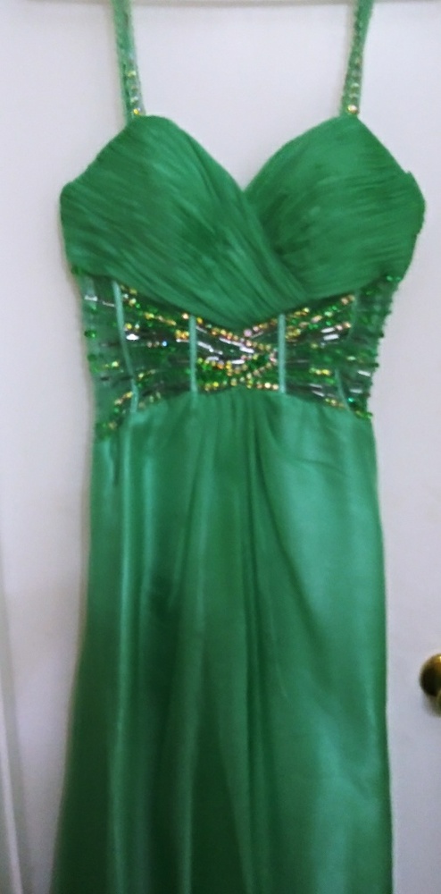 Aqua satin formal dress